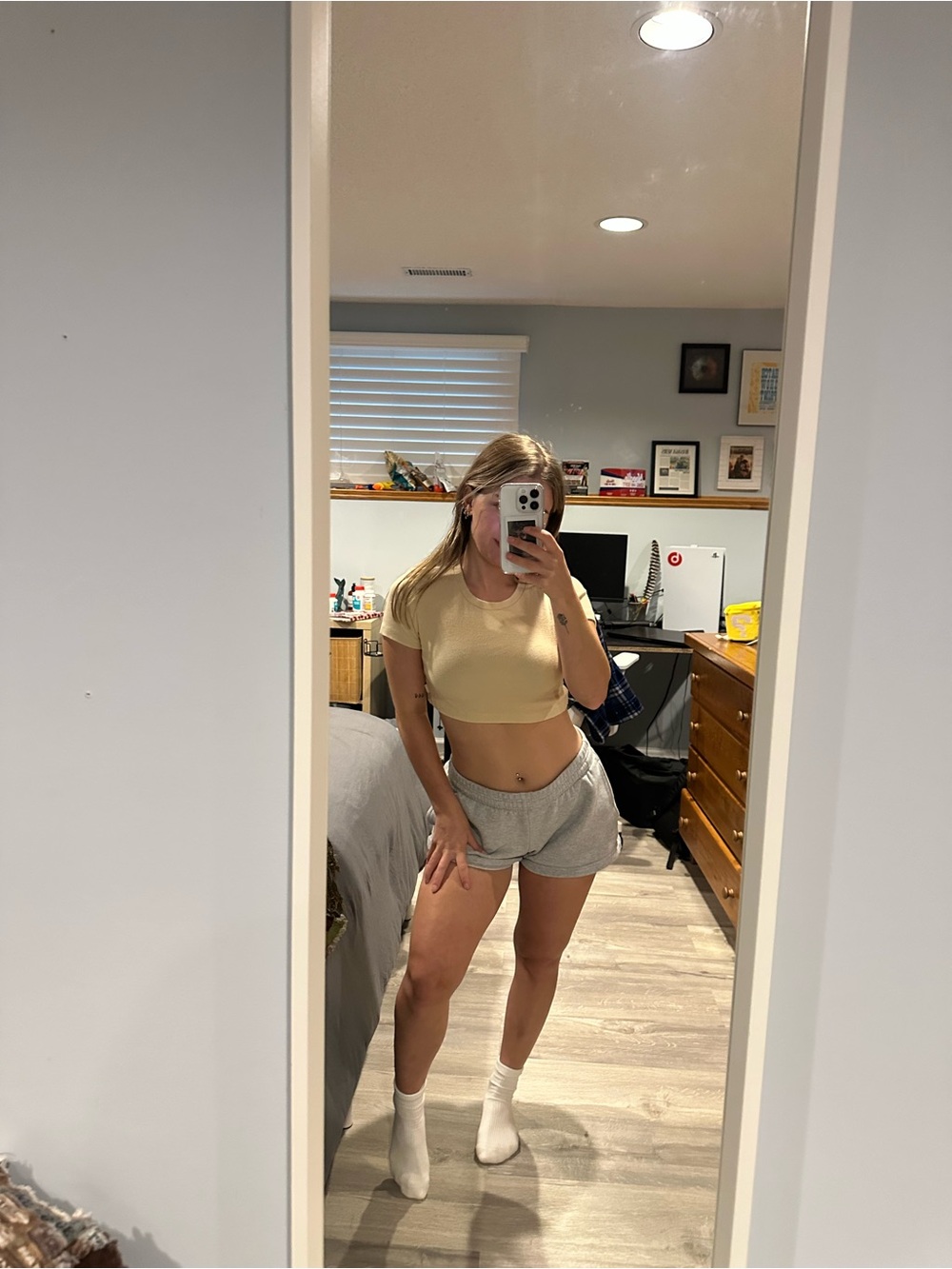 TNA Pale Yellow Crop Tee - Short Sleeve Fitted Top